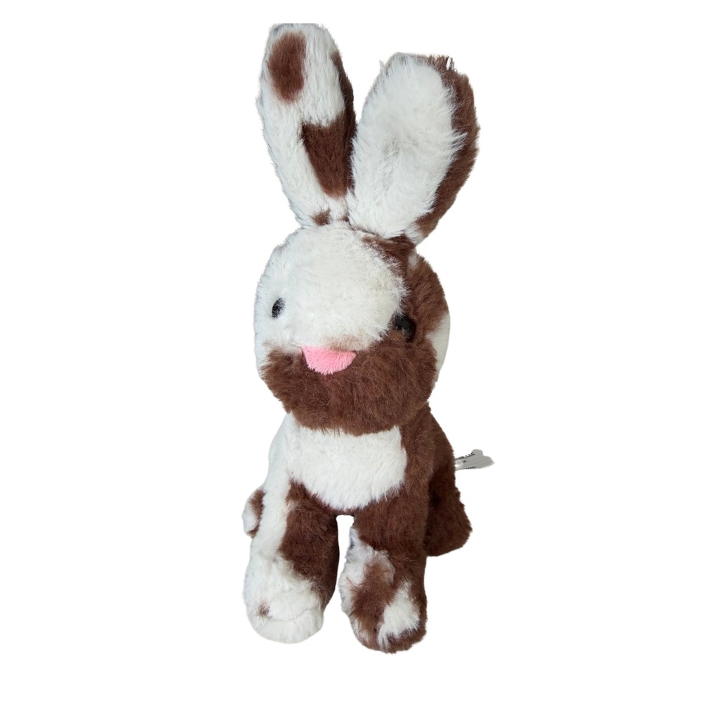 Animal Adventure Brown White Spotted Bunny Rabbit Plush Stuffed Animal 8" - Picture 1 of 6